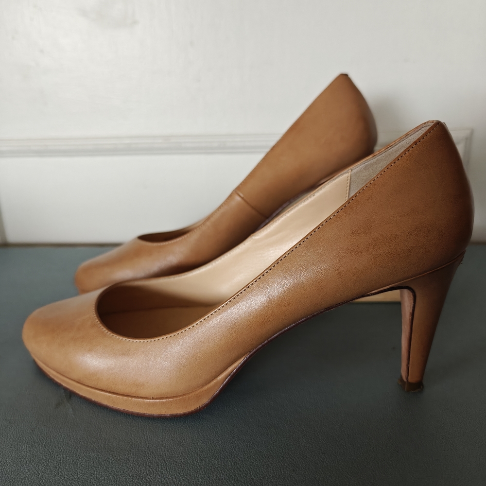 Cole Haan MARGOT Leather PUMPS Heels Shoes Sandstone Tan Women I Size 7